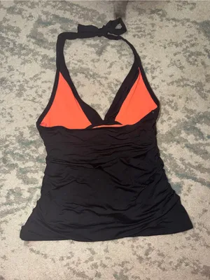 Athleta Black Halter Swim Top XS Ruched Tankini Style thumbnail 3