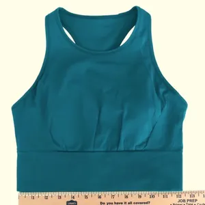 Green Lululemon Ebb to Train Bra Laguna Size 8 Sports Bra Crop Top thumbnail 7