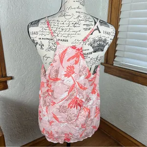 Miss Me | Tropical Floral Ruffled Racerback Tank Top Size M thumbnail 5