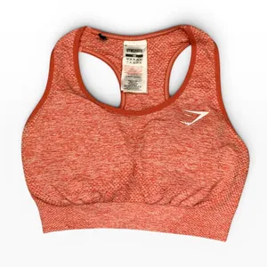 Gymshark Vital Seamless Sports Bra Red Marl Racerback‎ XSmall Gym Yoga Support thumbnail 1
