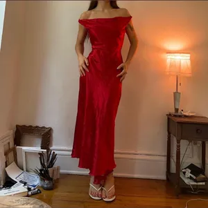 Vintage satin dress Red Size XS thumbnail 3