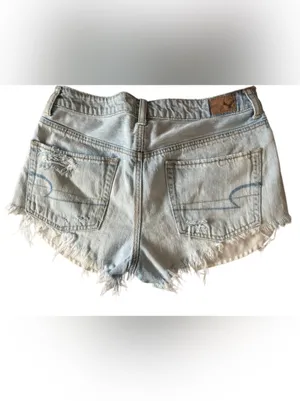 American Eagle Outfitters XTRA SHORT festival Denim Cutoff Shorts Sz 6 thumbnail 2