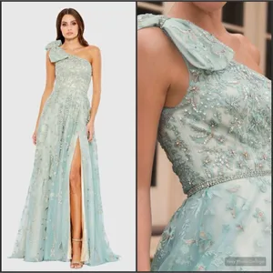 MAC DUGGAL Green Size 10 Embroidered Beaded Bow Formal Long Maxi Gown Dress thumbnail 2