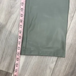 Zara faux leather sage high waisted pants size medium thumbnail 7