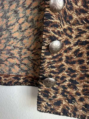 Vintage Cactus Flower Leopard Print Tapestry Jacket thumbnail 8