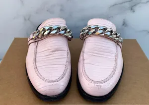 Givenchy 20mm women’s pink lizard embossed chain loafers mules size IT 37 US 7 thumbnail 7
