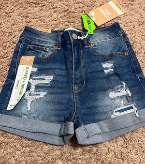 Wax Jean Medium Blue Wash Denim Shorts thumbnail 5