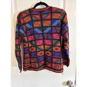 Vintage Women's Alpaca's Esmerelda Aztec Colorful Sweater Sz Small Medium 90's thumbnail 4