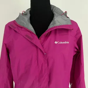 Columbia Womens Ski Rain Jacket Waterproof Hooded Omni-Tech Shell Pink XS - FLAW thumbnail 6
