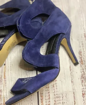 White House Black Market Blue Suede Katia Heels size 6M thumbnail 1