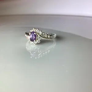 Faux Amethyst Crystal Ring Silver thumbnail 5