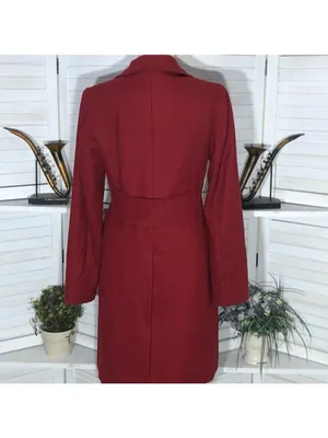 Banana Republic Wool Blend Pea Coat Red Burgundy Extra Small thumbnail 10