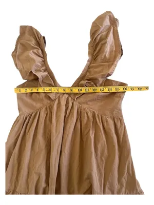 TCEC Ruffle V-Neck Tiered Maxi Dress in Camel thumbnail 8