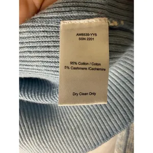 ATM Anthony Thomas Melillo Light Blue Acid Wash Ribbed V-Neck Cardigan Small thumbnail 5