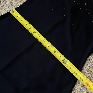 Y2K Black Maxi Dress Med. Rhinestone Spaghetti Strap Prom 90s NOS PS PerSeption thumbnail 6