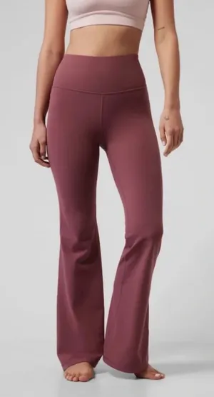ATHLETA Elation High Rise Flare Mauve Pink Yoga Leggings Pants Womens XXS thumbnail 1