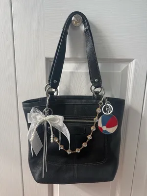 Y2K Coach Penelope Black Pebbled Leather Mini Tote Shoulder Bag thumbnail 1