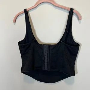 Victoria's Secret PINK Black Lace Corset Bra Top Underwire Floral XL thumbnail 5