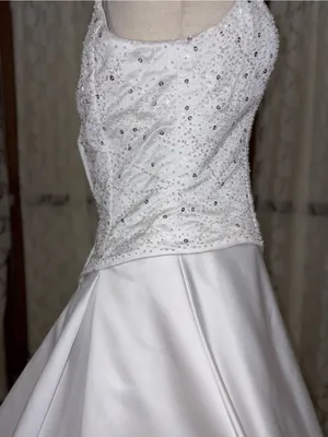 Beautiful Vintage 90s White Satin Wedding Gown thumbnail 4