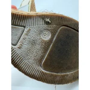 Burberry Wedge Sandals Womens 39 White Nova Check Espadrille Thong Leather thumbnail 13