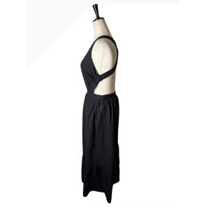 English Factory Midi Dress Women Small Black Criss Cross Open Back Cutout Boho thumbnail 6