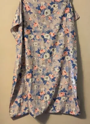 Floral Print Scarf in Pink and Blue thumbnail 1