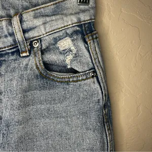 Revice Uptown Stardust High‎ Rise Straight Leg Mom Distressed Denim Jeans thumbnail 5