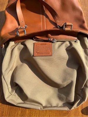 Coach Hamilton F13089 Burnished Leather Tote Cognac Brown Bag Dog Charm thumbnail 5