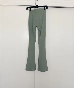 Lululemon Mini Flare Leggings - palm court light green! thumbnail 2