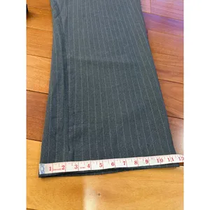 NWT Abercrombie & Fitch Pinstripe Pants Womens Grey Wide Leg Low Rise 37 24L thumbnail 9