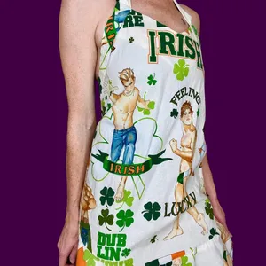 Handmade Irish St. Patrick’s Day Feeling Lucky Hot Men Kitchen Apron thumbnail 9