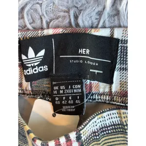 Adidas Her Studio London Patchwork Plaid Floral Leggings Multicolor Medium thumbnail 2