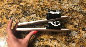Prada Floral Leather Slides Sz7 thumbnail 4