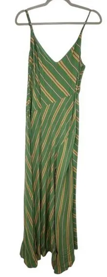 ASTR the Label Size Small Maxi Dress Olive Green Stripe V Neck Flowy Vacation thumbnail 1