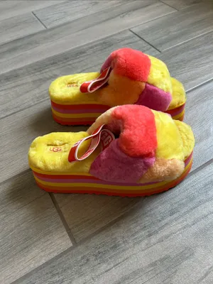UGG Women's Disco Checker Slides: Rainbow Yellow thumbnail 4