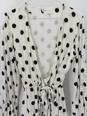 Lovers + Friends Maggie Wrap Dress Polka Dot White size XXS thumbnail 5