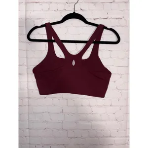 Free People Movement Never Better Square Neck Bra Burgundy Wine L Large‎ thumbnail 4