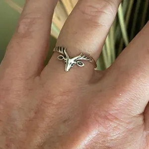 Sterling Silver Buck Deer Head Ring Sizes 7,8,9 Silver thumbnail 5