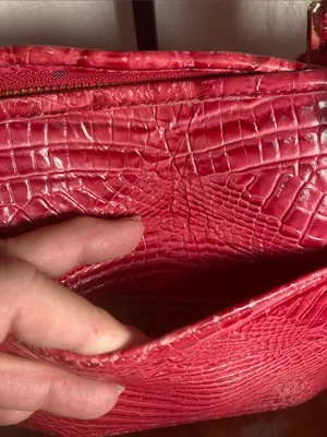 Brahmin red croc-embossed leather tote bag thumbnail 6