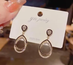 Elegant Double Circle Dangle Drop Hoop Earrings for Women thumbnail 2