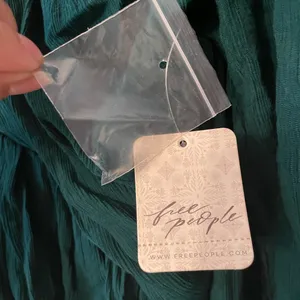 NWT Free People Teal Textured Peasant Daia Top Small thumbnail 8