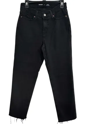 Old Navy High-Rise OG Straight Leg Black Rigid Jeans Secret-Smooth Pockets sz 4 thumbnail 1