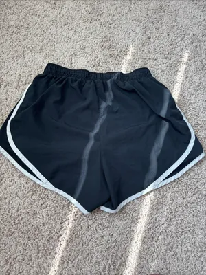 Nike Black Women's Athletic Shorts with White Piping thumbnail 2