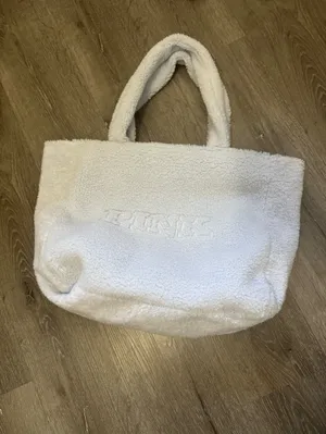 PINK Victoria's Secret Cream Sherpa Tote thumbnail 5