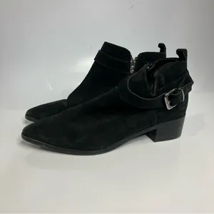 Marc Fisher black suede pointed‎ toe ankle boots size 8 thumbnail 3