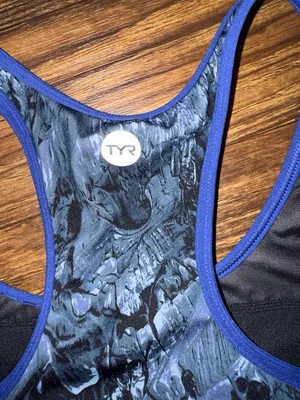 TYR Active Marbled Print Strappy Back Sports Bra thumbnail 5