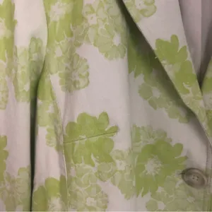 NWT Coldwater Creek Lime Floral Jacquard Blazer Jacket U21 thumbnail 3