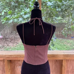 Lioness Del Gato Women's Chocolate Brown Corset Top Size M thumbnail 3