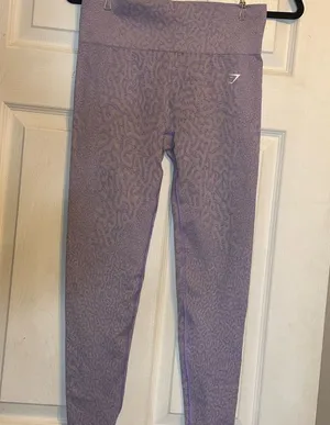 Gymshark Purple Leggings with Elastic Waistband and Full-Length‎ Fit thumbnail 1