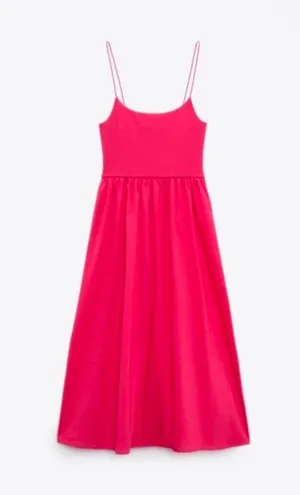 fuchsia pink combination dress thumbnail 4